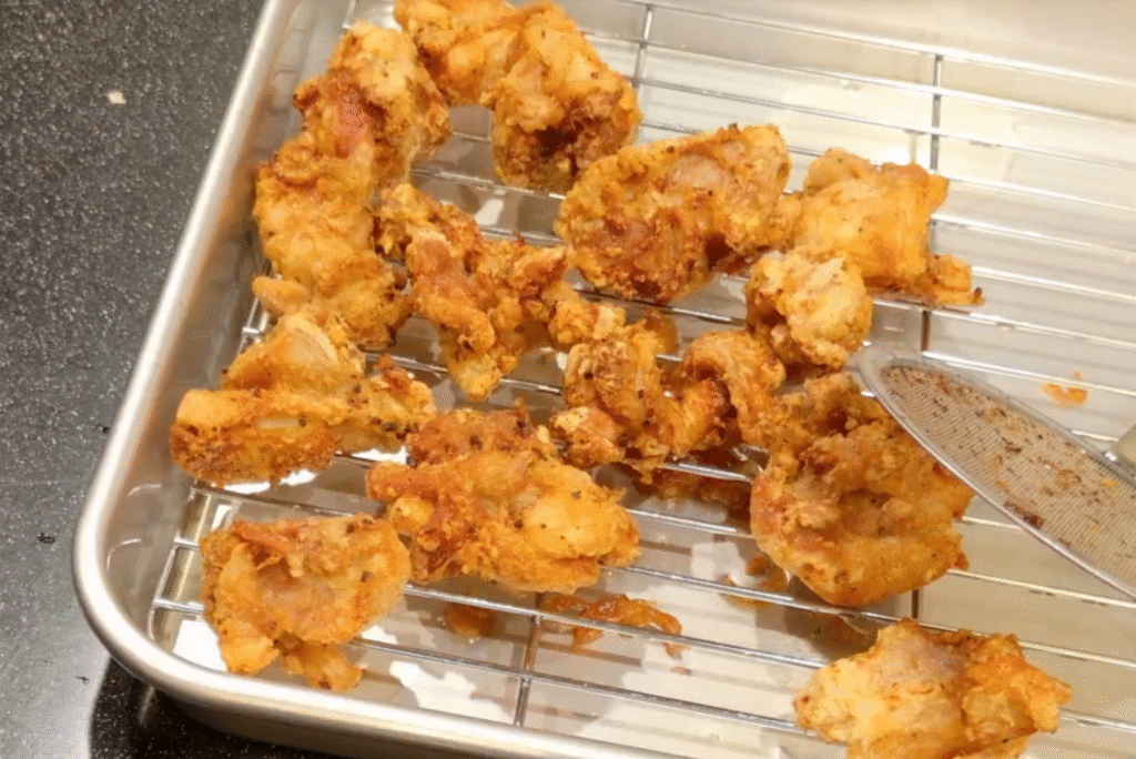 唐揚げを揚げた後の写真